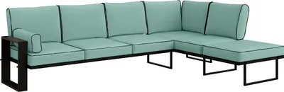 Produktbild von BETTSO Große Gartensofa Ecklounge Moderne Outdoor Sitzgruppe mit Metallgestell Türkis