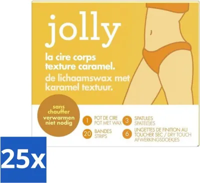 Obrázok produktu pre Jolly voskové prúžky na depiláciu – karamelová textúra – 20 prúžkov – výhodný balík – 25 kusov