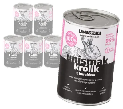 Zdjęcie produktu dla Uniszki Unismak Królik z Burakiem 6x400g Bezzbożowa Mokra Karma dla Psa