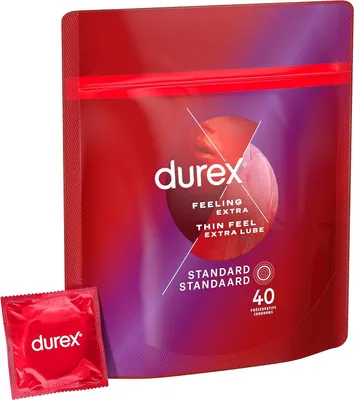 Image de Durex - Préservatifs Thin Feel Extra Lube - 40 pièces