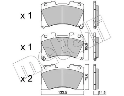 Produktbild von METELLI Bremsbeläge Satz Vorne Bremsklötze für TOYOTA YARIS (P21, PA1, PH1) 22-1288-0