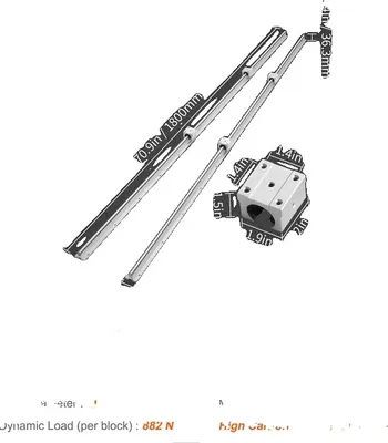 Obrázek produktu pro Sada lineárních vodicích lišt, 1500/1800/2200 mm, vodicí lišty SBR20, 20 mm-1800 mm