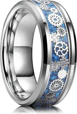 Produktbild von Wheels Ring Herrenring Silber/Blau 65mm KP31825