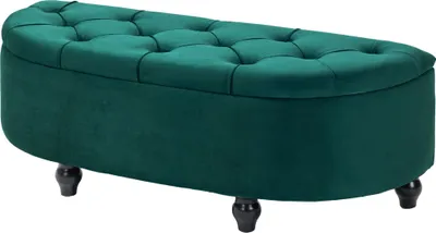 Produktbild von Hocker mit Stauraum, Sitztruhe, gepolstert, soft-close Deckel, Samtoptik, 120 x 46 x 42 cm, Dunkelgrau
