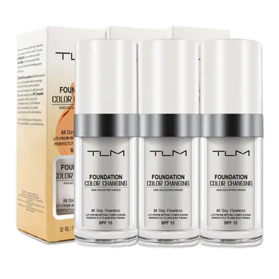 Produktbild von Farbwechselnde Foundation Concealer Abdeckung Cover Grundierung SPF 15 TLM, 3x 30ml