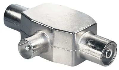 Produktbild von Transmedia Adapter; Zweigeräteverteiler für Radio Antennenstecker 9,5 mm - 2 Antennenkupplungen 9,5 mm, FS 28