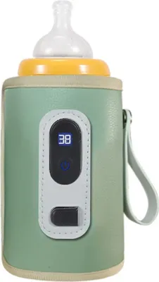 Produktbild von 4 in1 Babyflaschenwärmer Flaschenwärmer Baby Unterwegs, Warmhalten Babynahrung mit Temperatur,LCD Display,5 Stufen der Temperatureinstellung