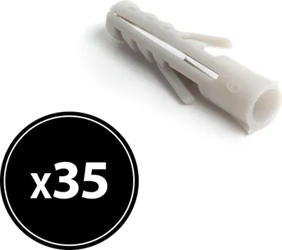 Obrázek produktu pro Hmoždinka 6x30 mm - Nylonová hmoždinka - 35 kusů - Pro šrouby a upevňovací prvky - 1 kus [04810A].