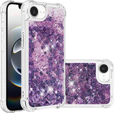 Produktbild von iPhone 16e / 17e Hülle - Coverup Liquid Glitzer Back Cover - Violett