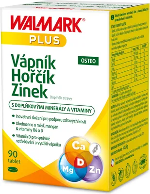 Zdjęcie produktu dla Wapń Magnez Cynk Osteo Walmark 90 tabletek