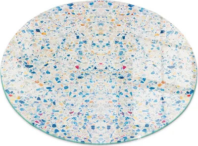 Produktbild von Glasbodenplatte für Fi 90 cm – Kaminofen – Kaminplatte Glas – Schutzglas – Funkenschutzplatte –Glasbodenplatte Feuerfeste – Hitzeschutzplatte – Bodenschutz aus Glas – Abstraktes Texturmuster