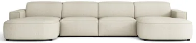 Obrázek produktu pro Selsey Sallmo – rohová sedačka do tvaru U, univerzální, 3 místná, potah chenille, barva krémová, rozměry 374 cm