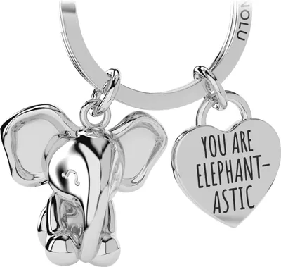 Produktbild von LANOLU Schlüsselanhänger Elefant, Glücksbringer Schlüsselanhänger Partner und für beste Freundin, Paar Geschenk Freund aus Metall