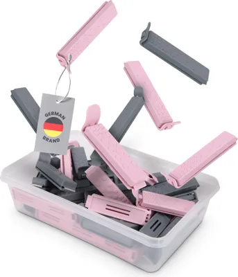 Image de Clips de fermeture, jeu de 30 (6x L, 12x M, 12x S), boîte de rangement 0,8L incluse