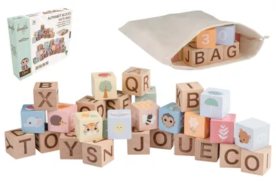 Produktbild von Joueco Wildies Family Alphabet-Blöcke + Tasche