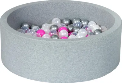 Produktbild von Bällebad Spielplatz + 150 Perlenbälle, transparent, pink, silber