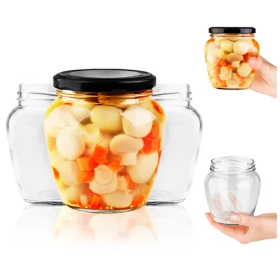 Zdjęcie produktu dla SuperButelki - 8x Słoiki szklane 550 ml z zakrętkami fi 82 mm, zestaw słoików 0,55 l wieczka, na przetwory, dżemy komplet 0,55l słoik + E-BOOK słoik