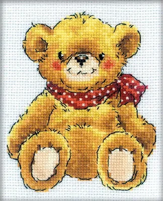 Zdjęcie produktu dla Zestaw do haftu krzyżykowego RTO "Miś" H192, wzór liczony, 10,5x13 cm