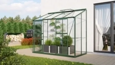 Produktbild von Vitavia Anlehn-Gewächshaus "Styx 3300" smaragd 3,3 m² 3 mm ESG