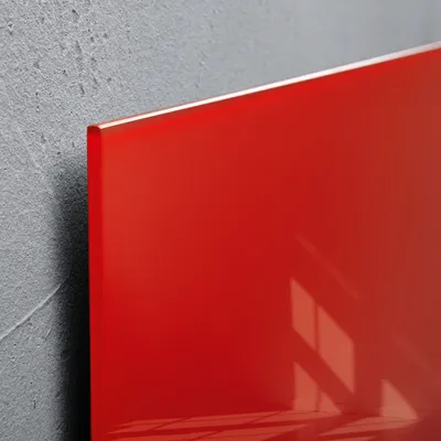 Produktbild von SIGEL GL212 Glas-Whiteboard / große Glasmagnettafel Artverum, 120x90 cm, rot