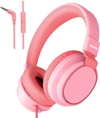 Produktbild von MIDOLA Kinderkopfhörer mit Lautstärkebegrenzung 85/96 dB, Faltbares On-Ear Headset mit Mikrofon und 3.5-mm-Kabel für Schule und Reisen