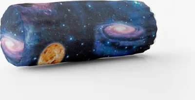 Produktbild von SCHÖNER LEBEN. Kissenhülle Weltall Planeten Erde blau bunt Größe 15x40cm (ØxB) Nackenrolle 15x40cm (ØxB) Nackenrolle Größe