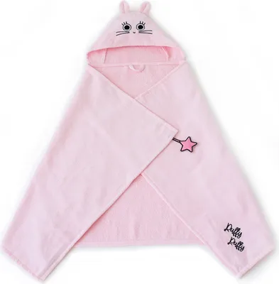 Produktbild von Milk&Moo Chancin Kapuzenbadetuch aus Samt, extra weiche, leichte, saugfähige und langlebige Textur, für Neugeborene und Kinder von 0-2 Jahren, rosa, XL, 70x120cm