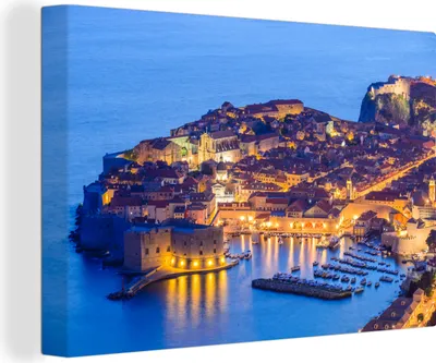 Produktbild von OneMillionCanvasses® - Leinwandbilder - 140x90 cm, Dubrovnik Kroatien, Wandbilder Kunstdruck Wanddekoration - Foto auf Leinwand - Gemälde auf Holzrahmen