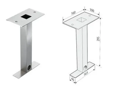 Immagine prodotto di MCJ Palo di montaggio da giardino 160 x 100 mm, acciaio inossidabile