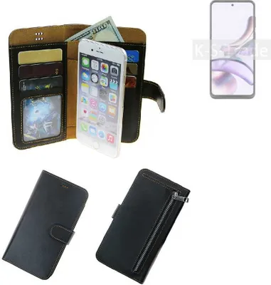Produktbild von K-S-Trade Schutz Hülle kompatibel mit Motorola Moto G13 Klapphülle Case Phone cover Slim Handytasche Handy Hülle schwarz aus Kunstleder (1 Stk)