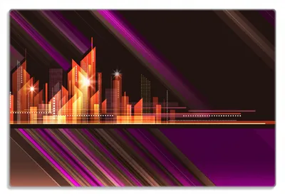 Produktbild von Wallario Frühstücksbrettchen aus Glas 20 x 30 cm mit rutschfesten Füßen, Motiv Abstrakte Skyline einer modernen Stadt