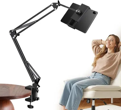 Productafbeelding van Tablet houder voor bed, 360 graden draaibaar, verstelbare klemhouder, 4 tot 13 inch, voor hoofdeinde