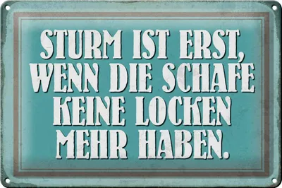Produktbild von Blechschild Spruch 30x20cm Sturm wenn Schafe keine Locken