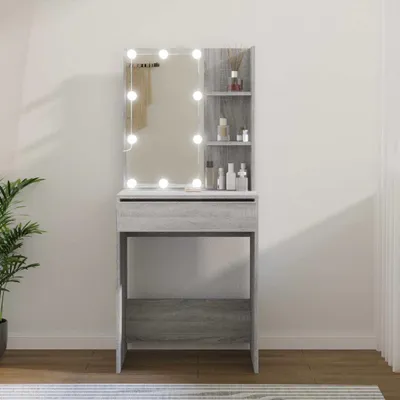 Obrázek produktu pro vidaXL Toaletní stolek s LED diodami šedý Sonoma 60x40x140 cm