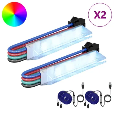 Immagine prodotto di vidaXL Strisce LED, 2 pezzi, nere e multicolore