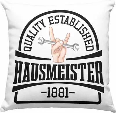 Produktbild von Trendation - Hausmeister Deko-Kissen mit Füllung 40x40 Geschenke Lustig Spruch Haustechniker (Rosa)