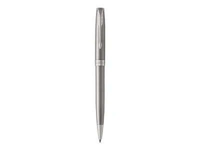 Produktbild von Parker Sonnet Kugelschreiber | Edelstahl mit Palladiumzierteilen | Mittlere Spitze | schwarze Tinte | Geschenkbox