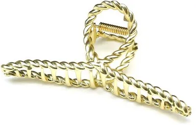 Productafbeelding van QinGoo Grote Kruisvormige Metalen Haarspeld, Mooie Dameshaarspeld, Hoofddecoratie, Elegante Haaraccessoire, 1 stuk (11,5 cm * 4,3 cm, Mat Goud)