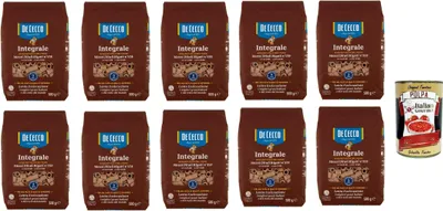 Produktbild von De Cecco Integrale Mezzi Ditali Rigati N° 159, Pasta integrale, Vollkornnudeln, 10x 500g + Italian Gourmet polpa 400g