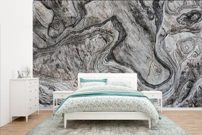 Produktbild von MuchoWow® Fototapete für Wohnzimmer oder Schlafzimmer Wandtapete Vinyl Motivtapete Marmor - Stein - Schwarz - Weiß - 385x240 cm - Schlafzimmer-Tapete