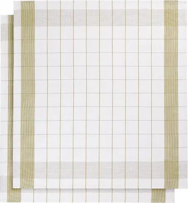 Produktbild von küchentuch 65x65 cm Baumwolle/Leinen weiß/gelb 2 Stück