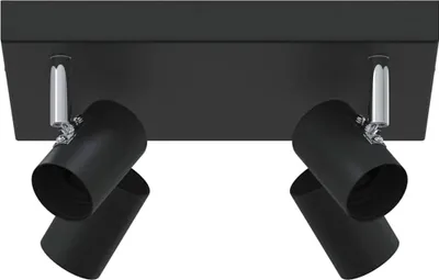 Produktbild von vidaXL Deckenstrahler mit Strahlern Schwarz 26,5 x 26 x 11,5 cm Metall