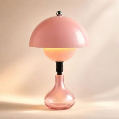 Produktbild von LED Dekolampe Vintage Flaschenlampe,3 Lichtfarben,Stufenlos Dimmbar,Kabellose Tischlampe USB Aufladbar,Touch Steuerung,Nachttischlampe,Nachtlicht,Rosa