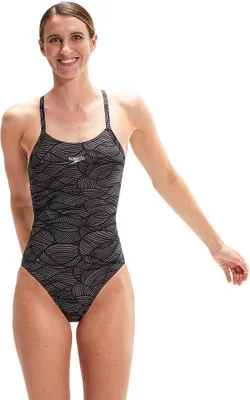 Image de Speedo - Maillot de bain dos nageur croisé pour femme RD3144 (34 FR) (Noir)