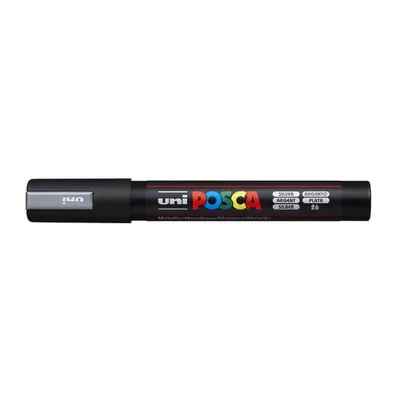 Obrázek produktu pro POSCA PC-5M, Stříbrná, Vícebarevný, 1 barva/barev, Střední, Inkoust na vodní bázi, Kuličkový hrot