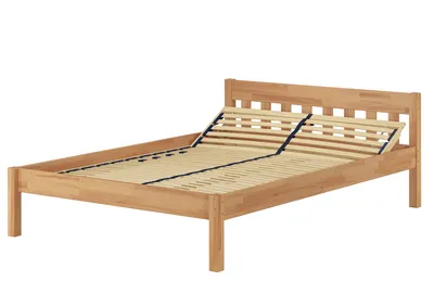 Produktbild von Doppelbett Buchebett lackiert Massivholz Bettrahmen Futonbett 140x200 Zubehör wählbar V-60.83-14Federholzrahmen inkl.