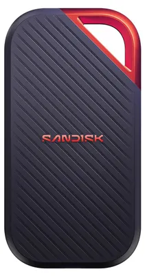 Produktbild von SanDisk Extreme PRO Portable SSD (V3), 2 TB, USB Typ-C, 4000 MB/s, Passwortschutz, Navy, Rot