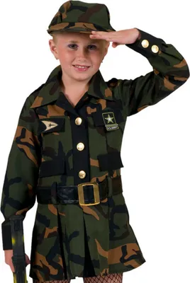 Produktbild von Camouflage Soldatin Kostüm für Mädchen Größe: 140