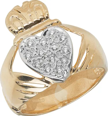 Produktbild von 9 Karat (375) Gold Herren - Claddagh Ring mit Zirkonia, 64 (20.4); TRS11194RSV