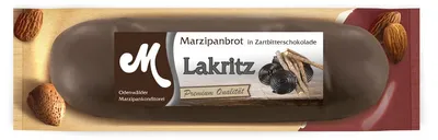 Produktbild von Odenwälder Marzipan Brot Lakritz mit Zartbitter Schokolade 100g MHD 01.07.2026